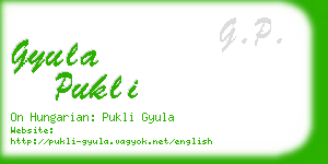 gyula pukli business card